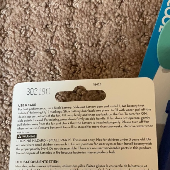 🌷O2COOL BATTERY OPERATED MISTING FAN NWT - Picture 3 of 3